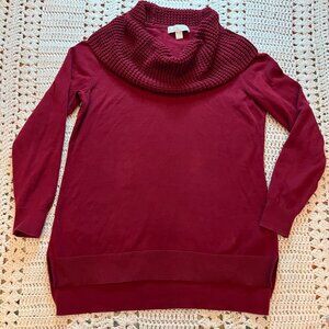 MICHAEL Michael Kors Crimson/Burgundy 100% Cotton Cowl Neck Sweater Size Large
